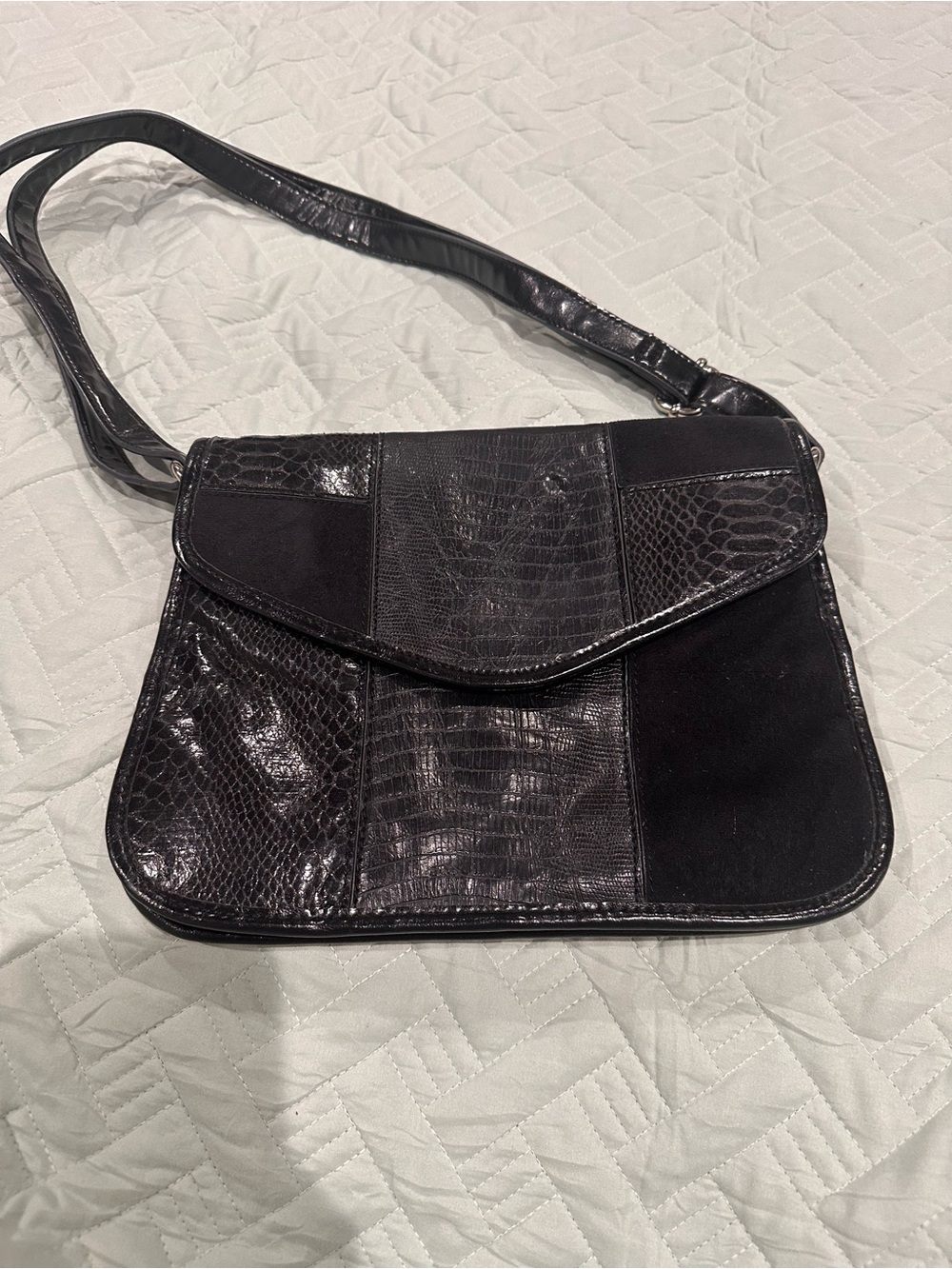 Cosmopolitan Black Patchwork Crossbody Bag